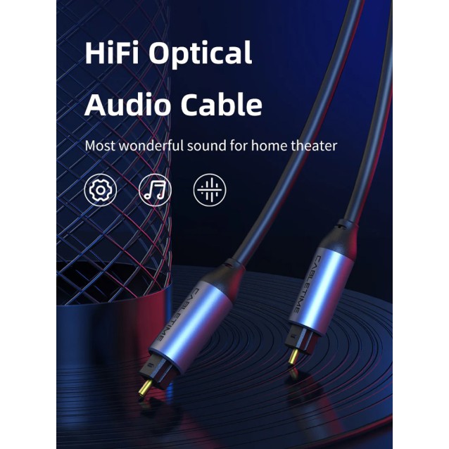 CABLETIME καλώδιο ήχου Toslink CT-AV380-P04GN, gold plated, 5mm, 2m, μαύρο