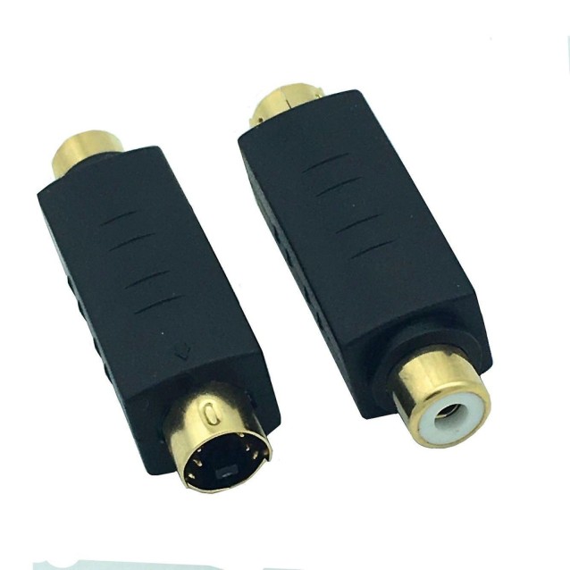 S-video Male To Rca Female Composite Video Adapter Plug Converter, Mini Din 4 Pin Coupler Extension