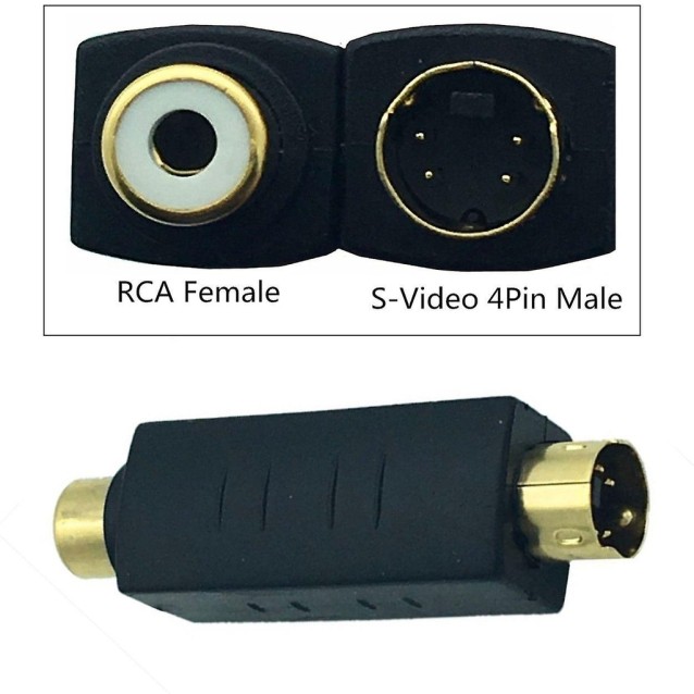 S-video Male To Rca Female Composite Video Adapter Plug Converter, Mini Din 4 Pin Coupler Extension