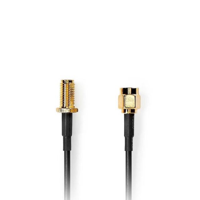 NEDIS CSGL02010BK10 Kαλώδιο SMA αρσ. - SMA θηλ. με επίχρυσα βύσματα, 1.00m.