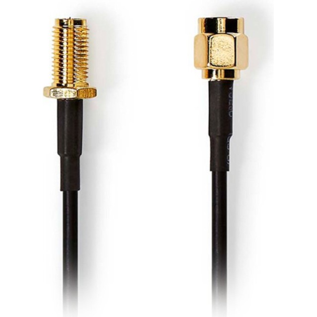 NEDIS CSGL02210BK50 Καλώδιο SMA αρσ. - SMA θηλ, με επίχρυσα βύσματα, 5.00m