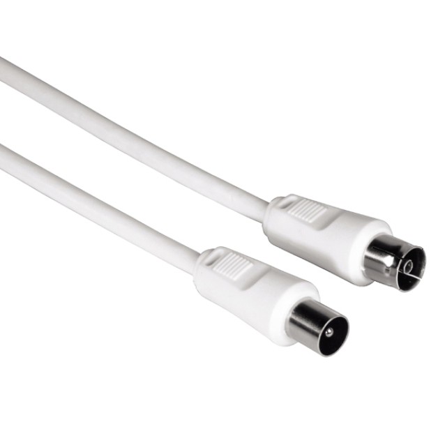 POWERTECH καλώδιο κεραίας RF αρσενικό - RF θηλυκό CAB-V001, λευκό, 1.5m