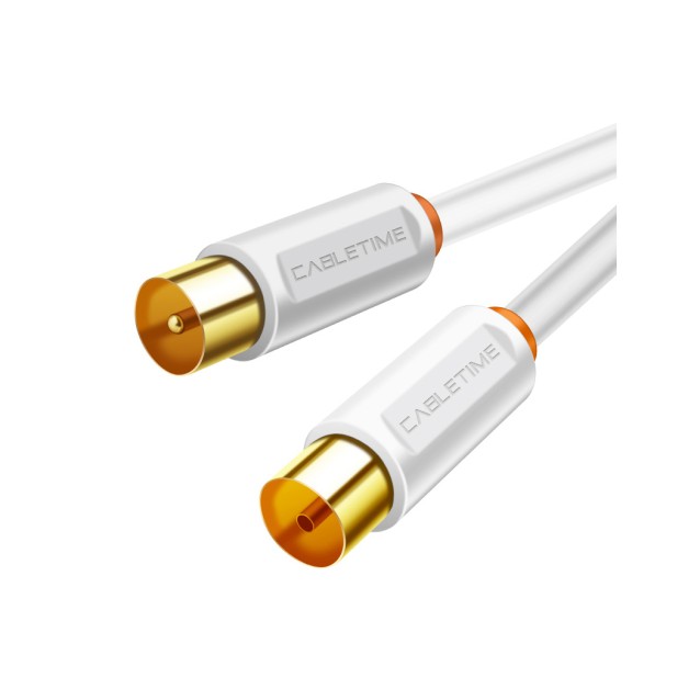 CABLETIME καλώδιο TV M σε TV F AV101, 75OHM, 3m, λευκό