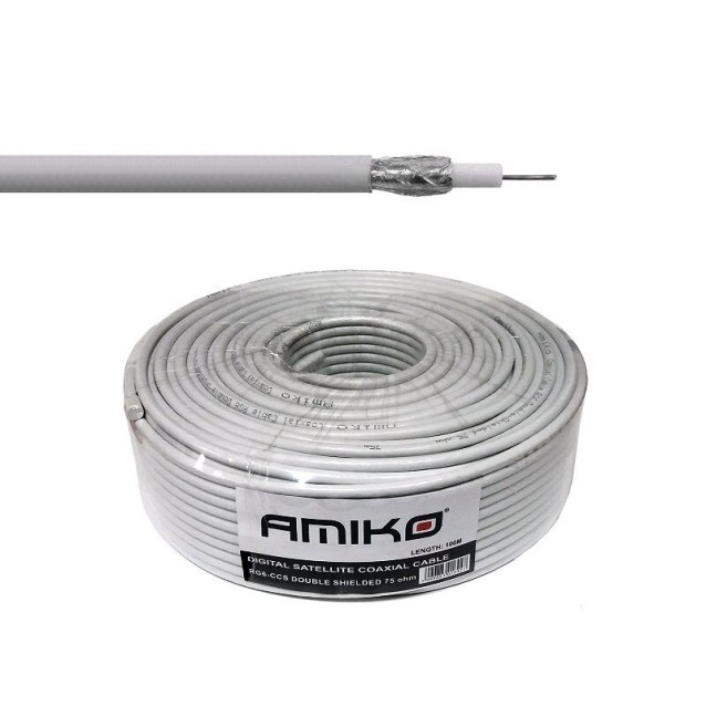 Καλώδιο AMIKO RG6 100M Συσκευασία Νάιλον
