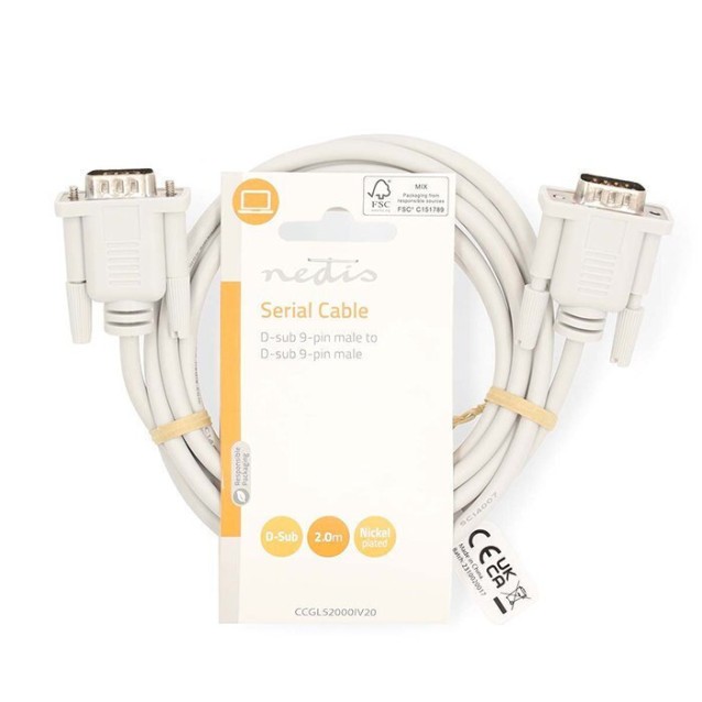 NEDIS CCGL52000IV20 Σειριακό καλώδιο, DB9 αρσ. - DB9 αρσ., 2.00m