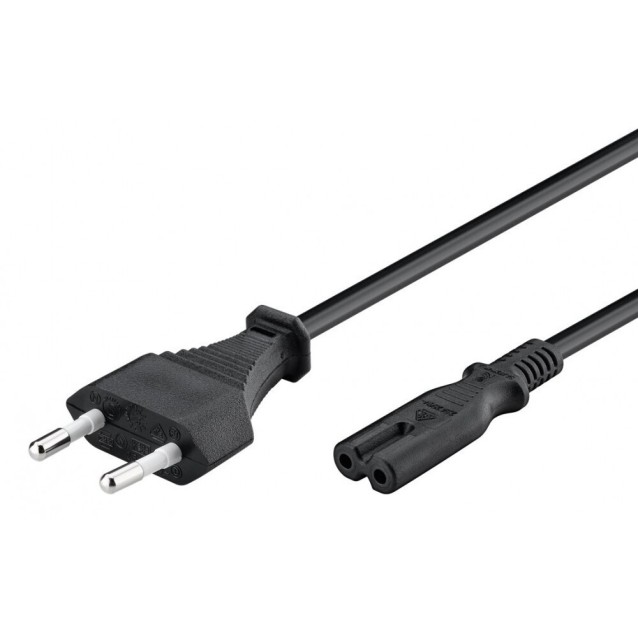 POWERTECH καλώδιο τροφοδοσίας CAB-P040, copper, 2x 0.75mm, 1.5m, μαύρο