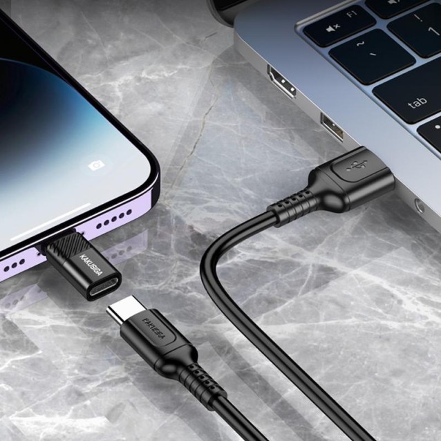 KAKUSIGA αντάπτορας Lightning σε USB-C KSC-1408, 480Mbps, 2A, μαύρος