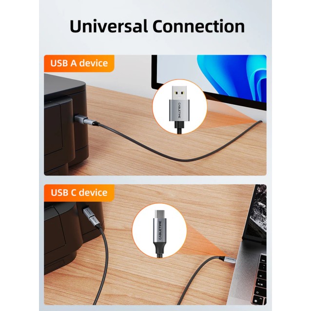 CABLETIME αντάπτορας USB-C σε USB Type B CT-CFBM2-AG, 480Mbps, γκρι