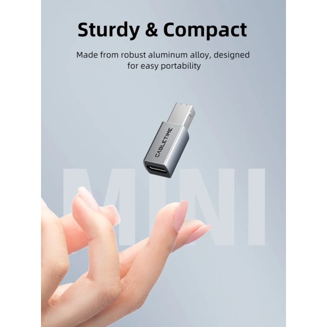 CABLETIME αντάπτορας USB-C σε USB Type B CT-CFBM2-AG, 480Mbps, γκρι