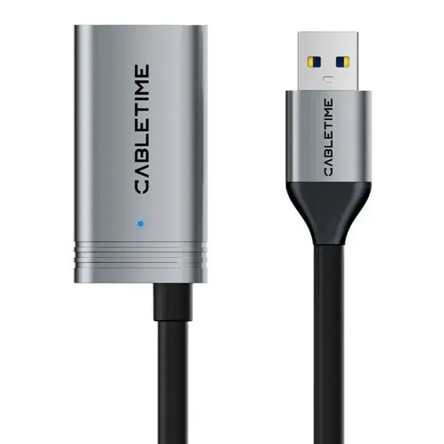 CABLETIME καλώδιο προέκτασης USB CT-AMAFA3, active, 5Gbps, 5m, μαύρο