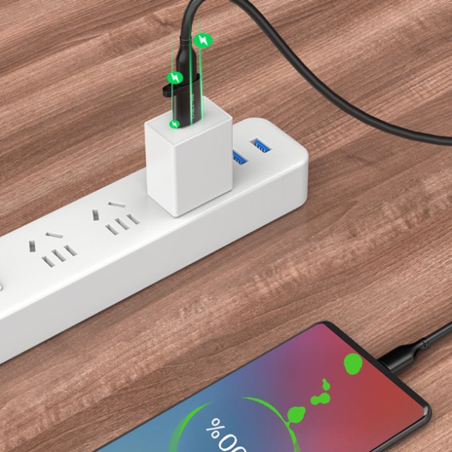 CABLETIME αντάπτορας USB 3.0 σε USB Type-C AMCF, 2.1A, 0.1m, γκρι