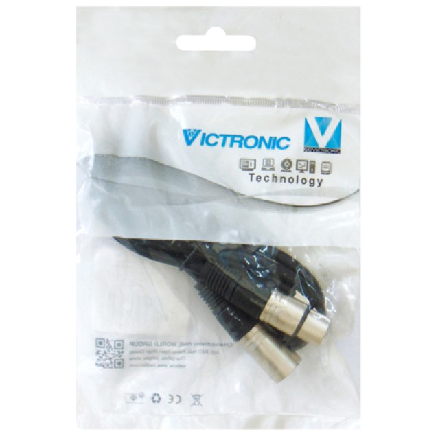 ΚΑΛΩΔΙΟ ΗΧΟΥ CANON 3P ΑΡΣΕΝΙΚΟ ΣΕ CANON 3P ΘΗΛΥΚΟ 1.5m T1902-008 VIC BAG OWI