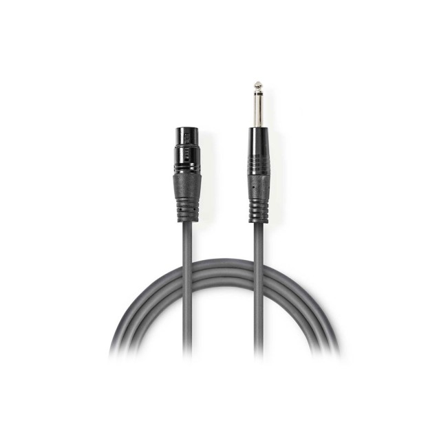 Καλώδιο 3-Pin XLR θηλ.σε 6.35mm αρσ., 3.0 m, γκρι.NEDIS COTH15120GY30