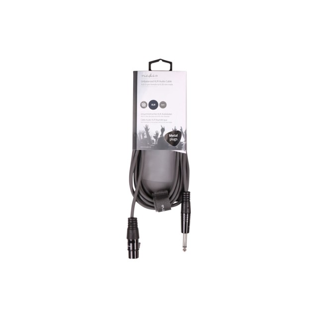 Καλώδιο 3-Pin XLR θηλ.σε 6.35mm αρσ., 3.0 m, γκρι.NEDIS COTH15120GY30