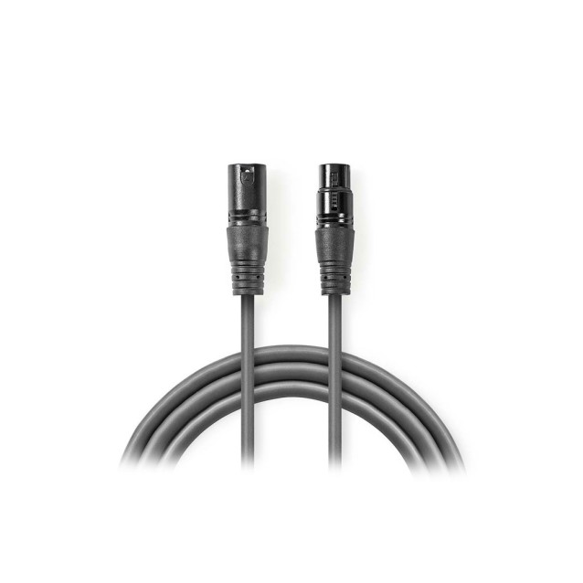 Kαλώδιο ήχου 3pin XLR αρσ. σε 3pin XLR θηλ., 10 m σε γκρι χρώμα.NEDIS COTG15010GY100
