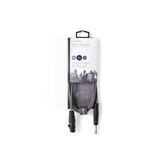 Καλώδιο 3-Pin XLR θηλ. σε 6.35mm αρσ., 1.5m σε γκρι χρώμα.NEDIS COTH15120GY15