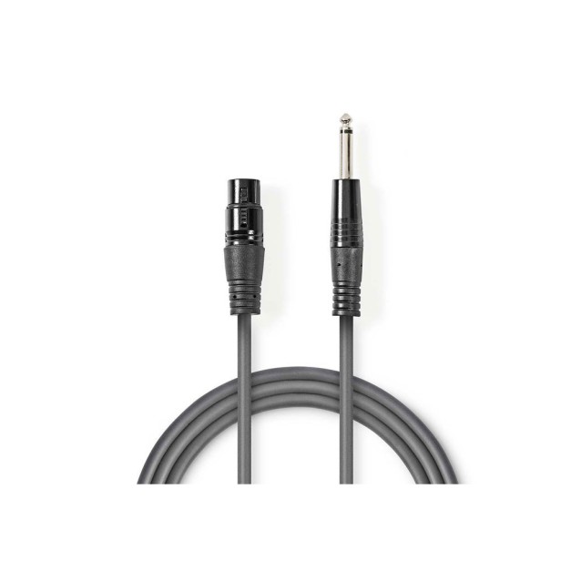 Καλώδιο NEDIS COTH15120GY50 3-Pin XLR θηλυκό σε 6.35mm αρσενικό μήκους 5.0m