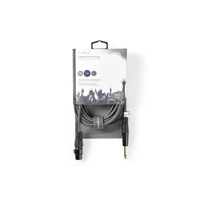Καλώδιο NEDIS COTH15120GY50 3-Pin XLR θηλυκό σε 6.35mm αρσενικό μήκους 5.0m