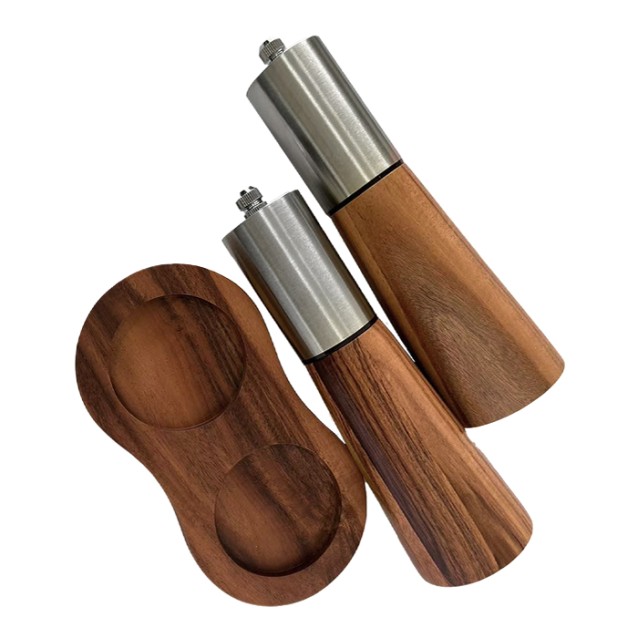 LiFE SPICY Acacia Series Σετ 2 Χειροκίνητοι τρίφτες Αλάτι & Πιπέρι σε ξύλινη βάση