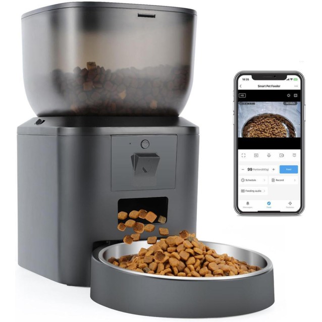 BRUNO smart ταΐστρα κατοικίδιων BRN-0212 με κάμερα 2MP, 4L, WiFi, μαύρη