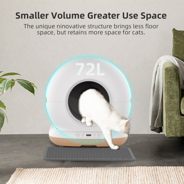 BRUNO smart αυτοκαθαριζόμενη τουαλέτα γάτας BRN-0235, 58.2x51.3x53cm, λευκή