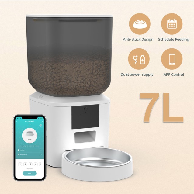 BRUNO smart ταΐστρα κατοικίδιων BRN-0269, 7L, WiFi, λευκή