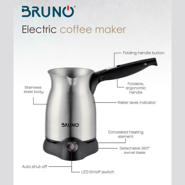 BRUNO ηλεκτρικό μπρίκι BRN-0041, 800W, 300ml, STRIX technology