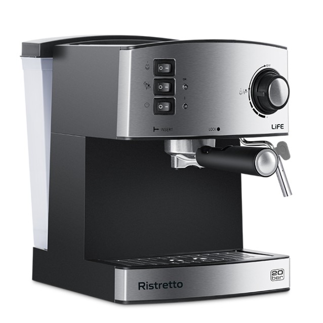 LIFE RISTRETTO 20BAR Mηχανή Espresso - Cappuccino 20bar, 850W