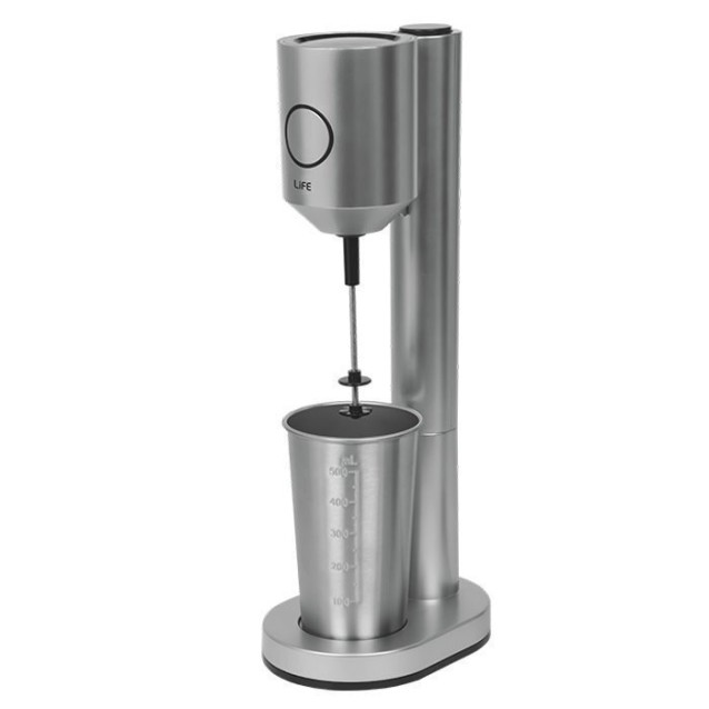 LIFE LA REINE Φραπεδιέρα με 1 inox + 1 πλαστικό ποτήρι και πλήκτρο push, σε ασημί χρώμα, 100W