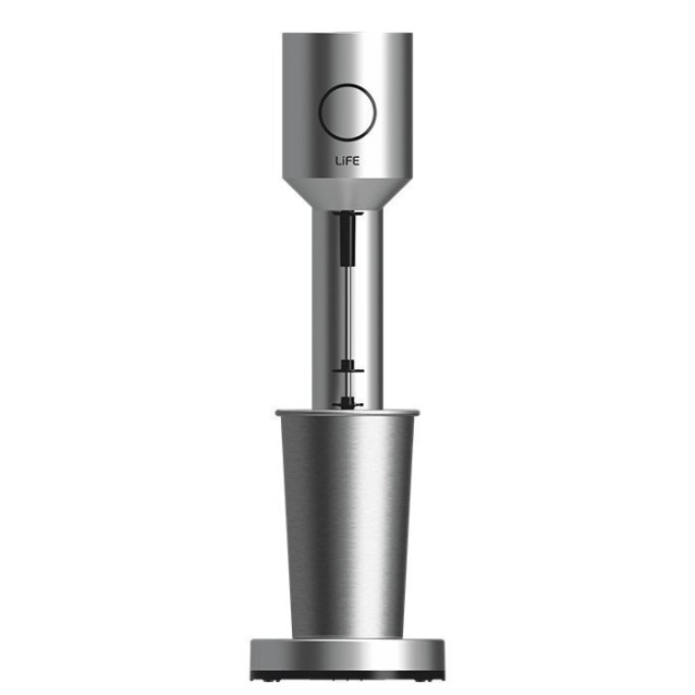 LIFE LA REINE Φραπεδιέρα με 1 inox + 1 πλαστικό ποτήρι και πλήκτρο push, σε ασημί χρώμα, 100W