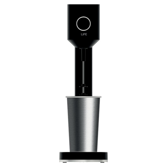 LIFE ROI MAT Φραπεδιέρα με inox ποτήρι και πλήκτρο push, 100W, σε μαύρο ματ χρώμα