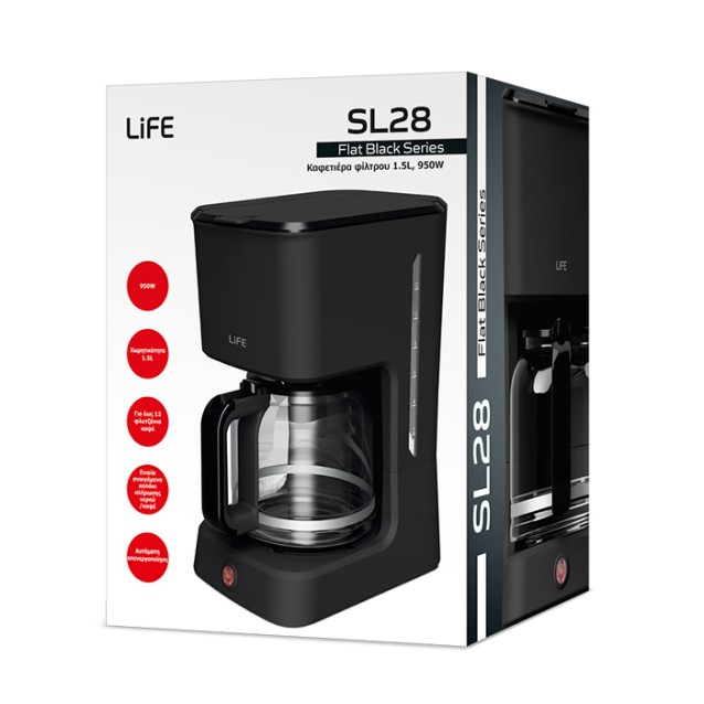 LIFE SL28 Καφετιέρα φίλτρου 1.5L, 950W