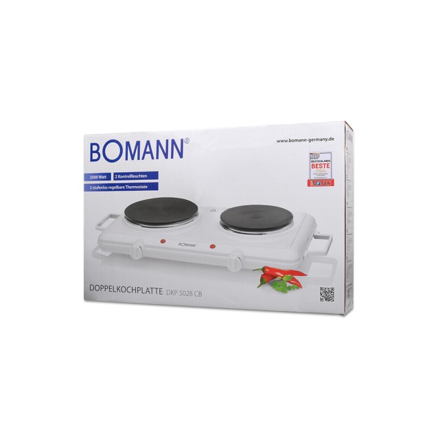 Επιτραπέζια ηλεκτρική εστία διπλή, 2500W.