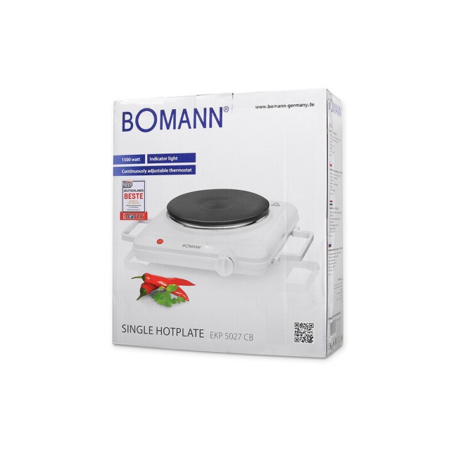 Επιτραπέζια ηλεκτρική εστία μονή, 1500W.