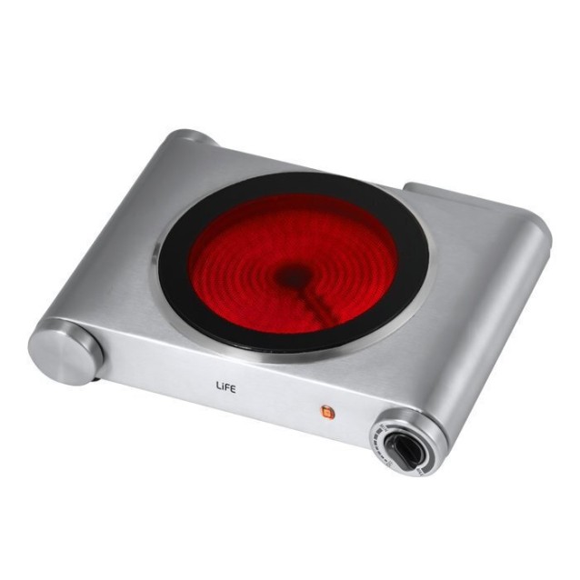 LIFE CERAMICA Single Επιτραπέζια μονή ηλεκτρική κεραμική εστία, 1200W
