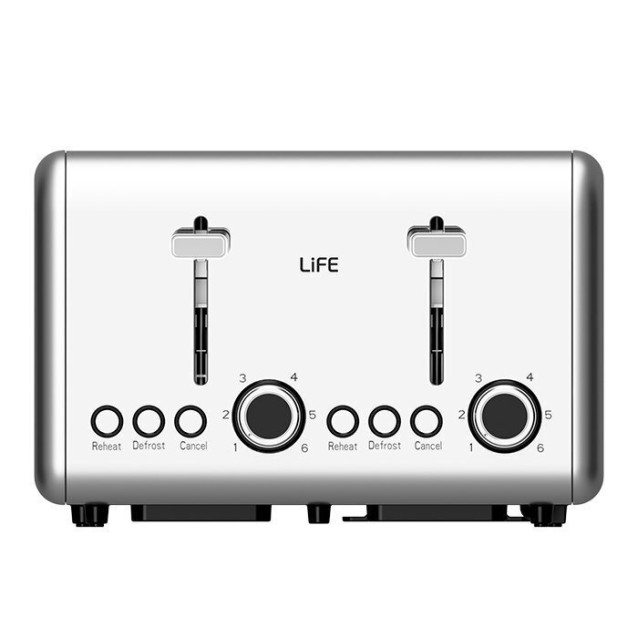 LIFE BREKKY Αυτόματη ανοξείδωτη φρυγανιέρα 4 θέσεων, 1500W