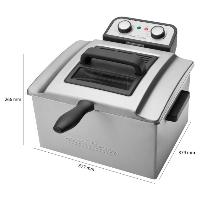 PROFI COOK PC-FR 1038 Ανοξείδωτη διπλή φριτέζα 5L, 3000W
