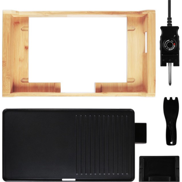 LIFE JAPANESE GRILL Ηλεκτρική γκριλιέρα Teppanyaki με πλαίσιο από bamboo, 1800W