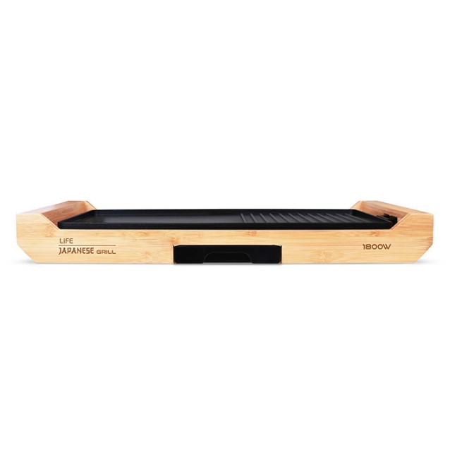 LIFE JAPANESE GRILL Ηλεκτρική γκριλιέρα Teppanyaki με πλαίσιο από bamboo, 1800W