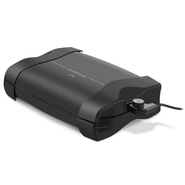 LIFE Steakhouse Επιτραπέζια ηλεκτρική ψησταριά με άνω αντίσταση και καπάκι, 1100W