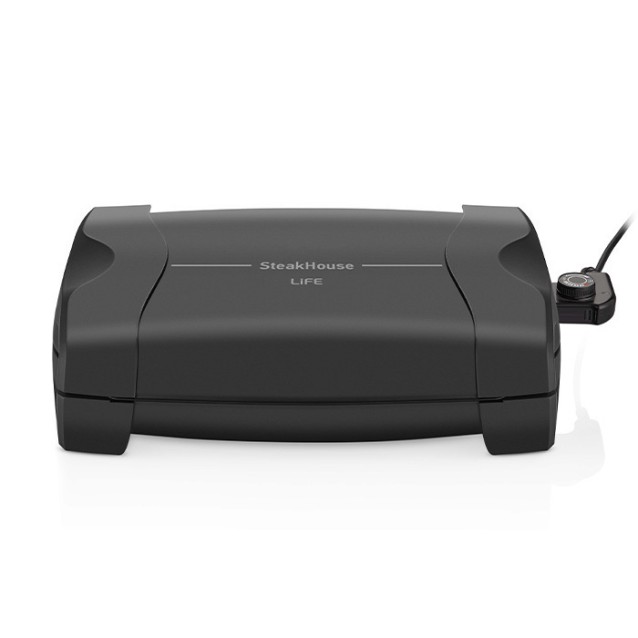 LIFE Steakhouse Επιτραπέζια ηλεκτρική ψησταριά με άνω αντίσταση και καπάκι, 1100W