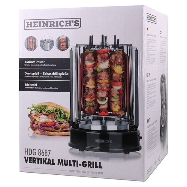 Ηλεκτρικό Grill Heinrich's HDG 8687 - 1400W - Μαύρο HDG 8687
