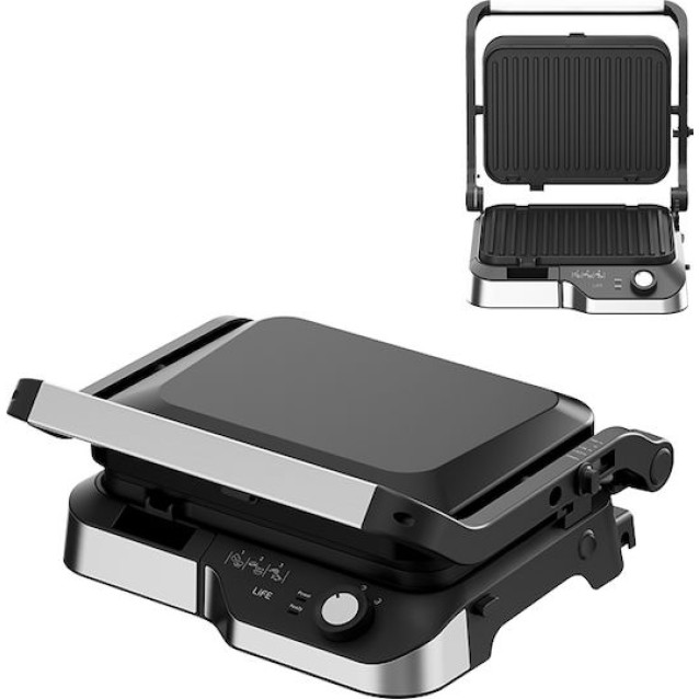 LIFE SIRLOIN Flat Black Series Ηλεκτρική γκριλιέρα με αποσπώμενες πλάκες, 2180W LIFE SIRLOIN Flat Black Series Ηλεκτρική γκριλιέρα με αποσπώμενες πλάκες, 2180W
