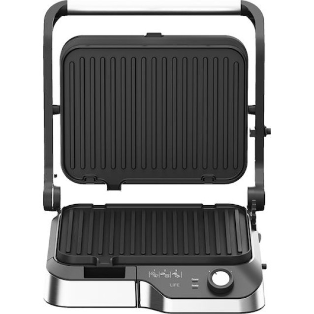 LIFE SIRLOIN Flat Black Series Ηλεκτρική γκριλιέρα με αποσπώμενες πλάκες, 2180W