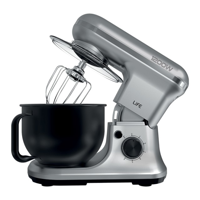 LIFE ARGENTO Silver Matt Series Κουζινομηχανή με inox κάδο μίξης 5L, 1200W