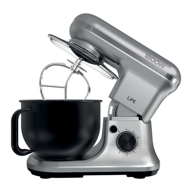 LIFE ARGENTO Silver Matt Series Κουζινομηχανή με inox κάδο μίξης 5L, 1200W