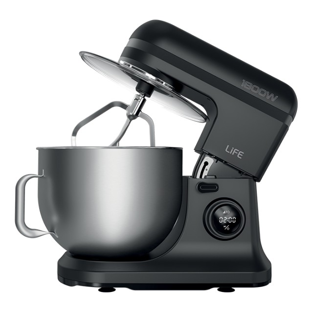 LIFE BOSS Flat Black Series Κουζινομηχανή με inox κάδο μίξης 12L, 1800W