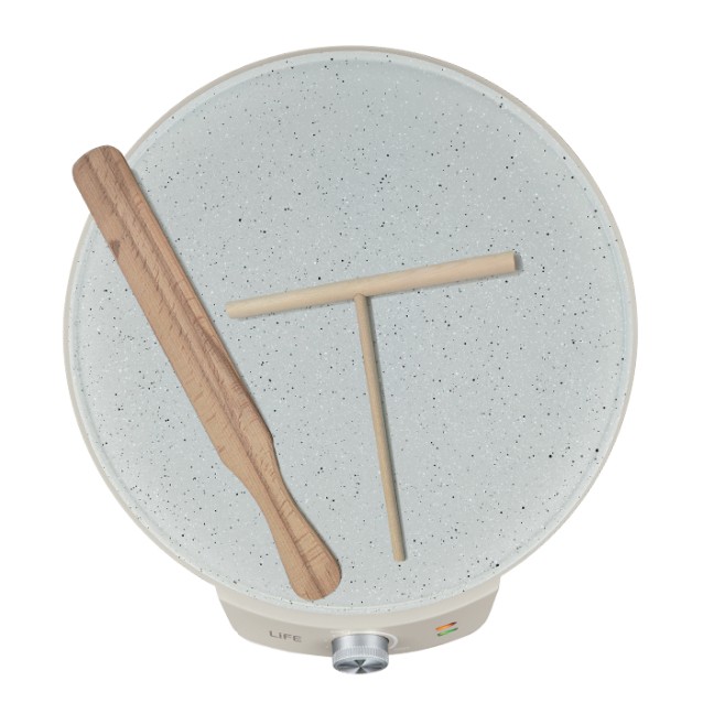 LiFE TERRAZZO Warm Grey Series Κρεπιέρα με πλάκα κεραμικής επίστρωσης, 1200W