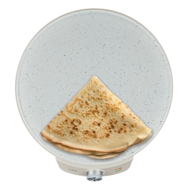 LiFE TERRAZZO Warm Grey Series Κρεπιέρα με πλάκα κεραμικής επίστρωσης, 1200W