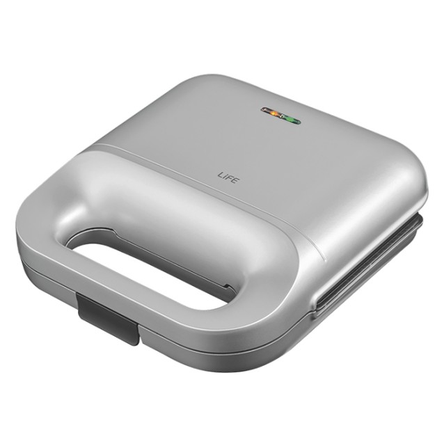 LiFE DELI Silver Matt Series Τοστιέρα με αντικολλητικές grill πλάκες, 750W
